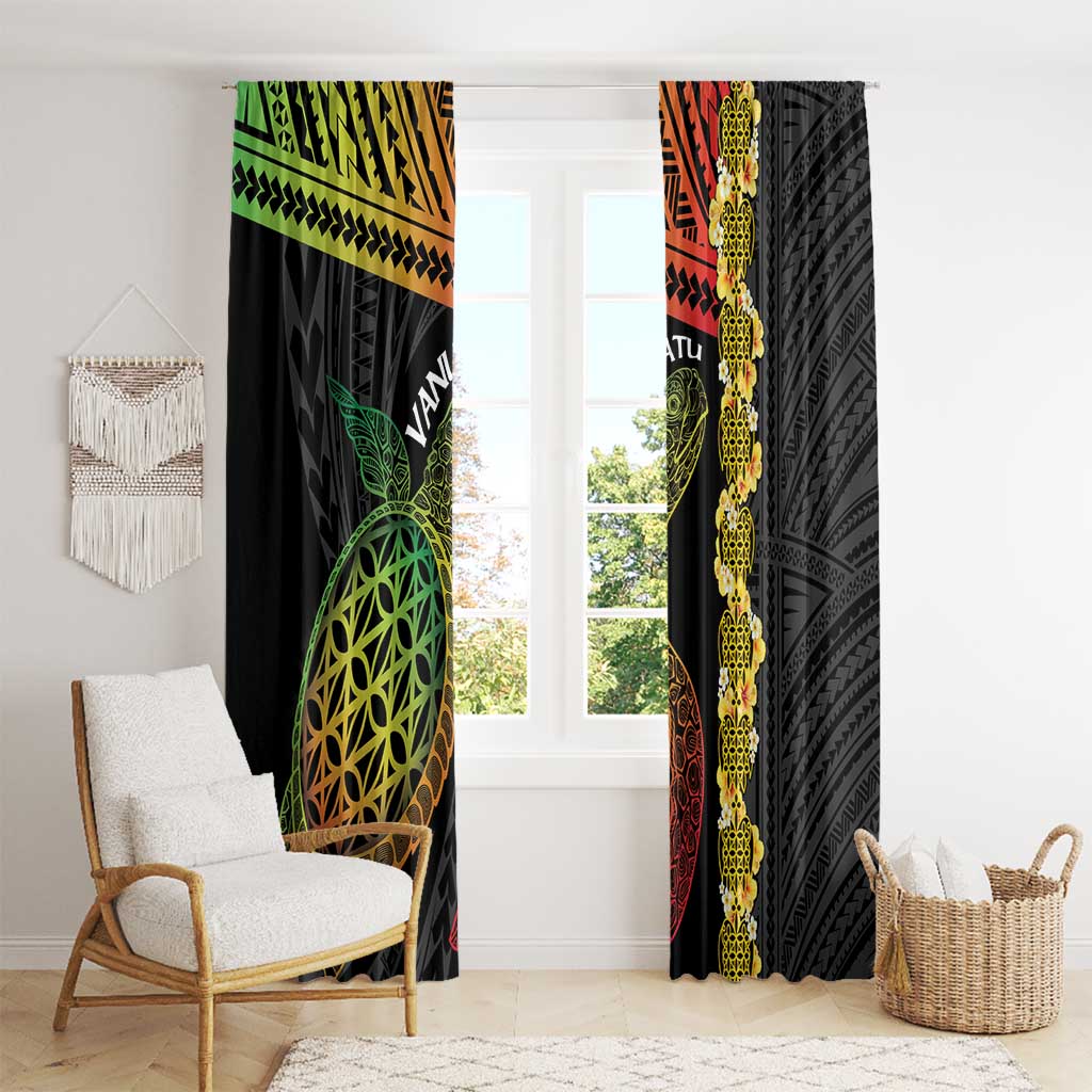 Vanuatu Sand Drawing Turtle Window Curtain Happy Independence Day LT14 - Polynesian Pride