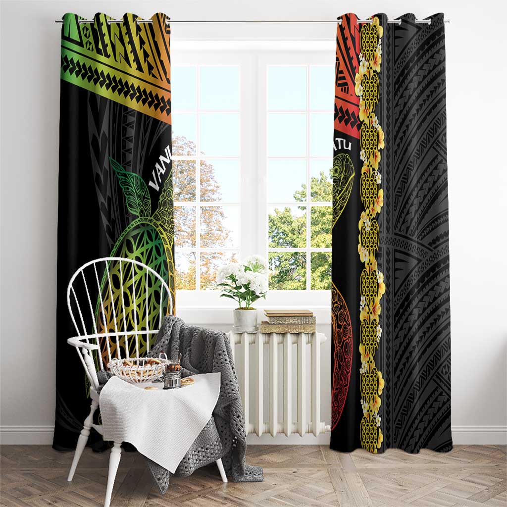 Vanuatu Sand Drawing Turtle Window Curtain Happy Independence Day LT14 - Polynesian Pride