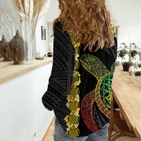 Vanuatu Sand Drawing Turtle Women Casual Shirt Happy Independence Day