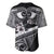 Black Polynesia Baseball Jersey Tribal Pattern Tropical Frangipani