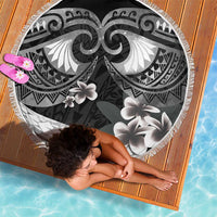Black Polynesia Beach Blanket Tribal Pattern Tropical Frangipani LT14 - Polynesian Pride