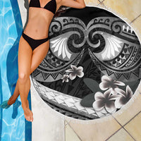 Black Polynesia Beach Blanket Tribal Pattern Tropical Frangipani LT14 - Polynesian Pride