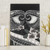 Black Polynesia Canvas Wall Art Tribal Pattern Tropical Frangipani LT14 Without Frame Black - Polynesian Pride