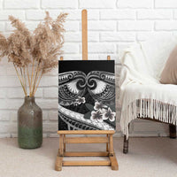 Black Polynesia Canvas Wall Art Tribal Pattern Tropical Frangipani LT14 - Polynesian Pride