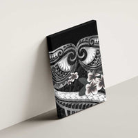 Black Polynesia Canvas Wall Art Tribal Pattern Tropical Frangipani LT14 - Polynesian Pride