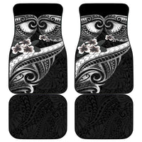 Black Polynesia Car Mats Tribal Pattern Tropical Frangipani LT14 - Polynesian Pride