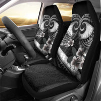 Black Polynesia Car Seat Cover Tribal Pattern Tropical Frangipani