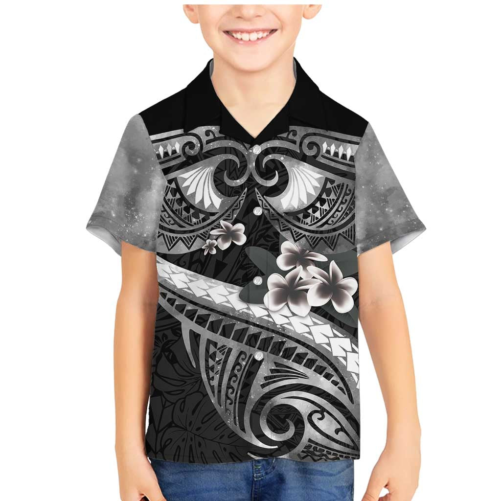 Black Polynesia Family Matching Mermaid Dress and Hawaiian Shirt Tribal Pattern Tropical Frangipani LT14 Son's Shirt Black - Polynesian Pride
