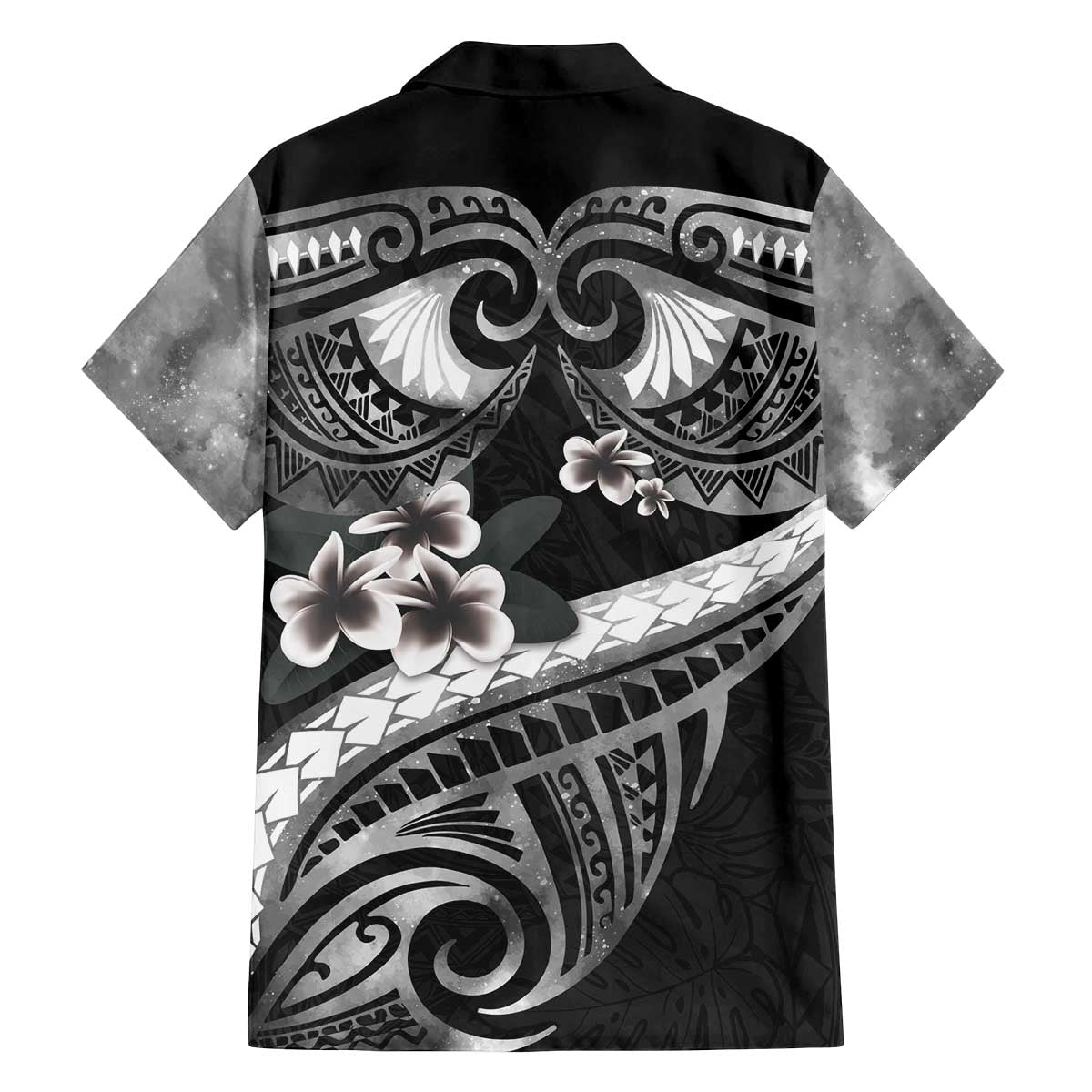 Black Polynesia Family Matching Puletasi and Hawaiian Shirt Tribal Pattern Tropical Frangipani LT14 - Polynesian Pride