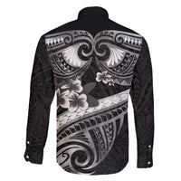 Black Polynesia Family Matching Puletasi and Hawaiian Shirt Tribal Pattern Tropical Frangipani LT14 - Polynesian Pride