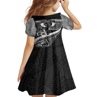 Black Polynesia Family Matching Short Sleeve Bodycon Dress and Hawaiian Shirt Tribal Pattern Tropical Frangipani LT14 - Polynesian Pride