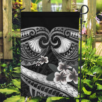 Black Polynesia Garden Flag Tribal Pattern Tropical Frangipani LT14 Garden Flag Black - Polynesian Pride