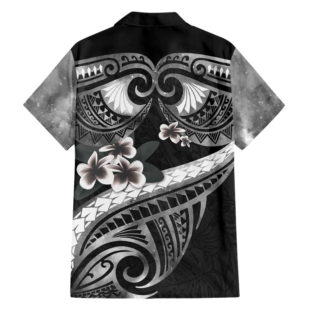 Black Polynesia Hawaiian Shirt Tribal Pattern Tropical Frangipani LT14 - Polynesian Pride