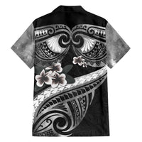 Black Polynesia Hawaiian Shirt Tribal Pattern Tropical Frangipani LT14 - Polynesian Pride