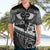 Black Polynesia Hawaiian Shirt Tribal Pattern Tropical Frangipani