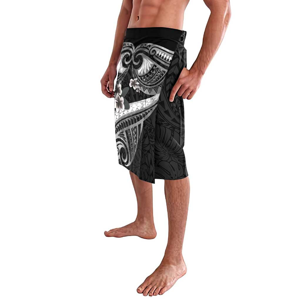 Black Polynesia Lavalava Tribal Pattern Tropical Frangipani LT14 - Polynesian Pride