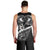 Black Polynesia Men Tank Top Tribal Pattern Tropical Frangipani