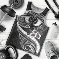 Black Polynesia Men Tank Top Tribal Pattern Tropical Frangipani LT14 - Polynesian Pride