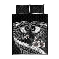 Black Polynesia Quilt Bed Set Tribal Pattern Tropical Frangipani LT14 - Polynesian Pride