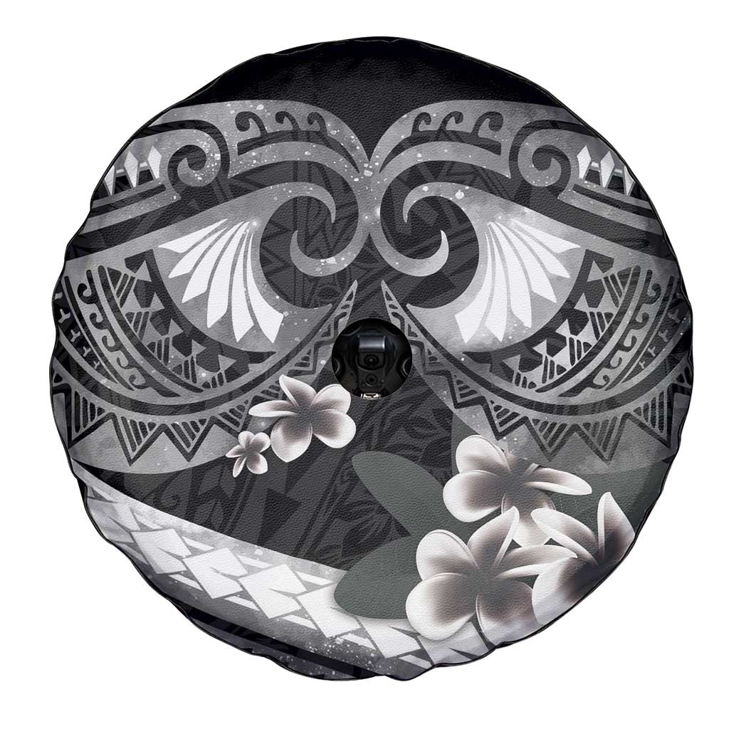 Black Polynesia Spare Tire Cover Tribal Pattern Tropical Frangipani LT14 - Polynesian Pride
