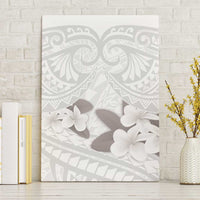 White Polynesia Canvas Wall Art Tribal Pattern Tropical Frangipani LT14 Without Frame White - Polynesian Pride