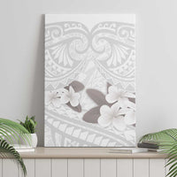 White Polynesia Canvas Wall Art Tribal Pattern Tropical Frangipani LT14 - Polynesian Pride