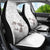 White Polynesia Car Seat Cover Tribal Pattern Tropical Frangipani