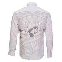 White Polynesia Family Matching Mermaid Dress and Hawaiian Shirt Tribal Pattern Tropical Frangipani