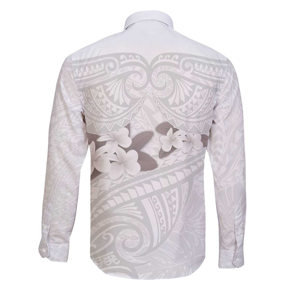 White Polynesia Family Matching Off Shoulder Short Dress and Hawaiian Shirt Tribal Pattern Tropical Frangipani LT14 - Polynesian Pride