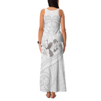 White Polynesia Family Matching Tank Maxi Dress and Hawaiian Shirt Tribal Pattern Tropical Frangipani LT14 - Polynesian Pride