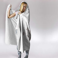 White Polynesia Hooded Blanket Tribal Pattern Tropical Frangipani LT14 - Polynesian Pride