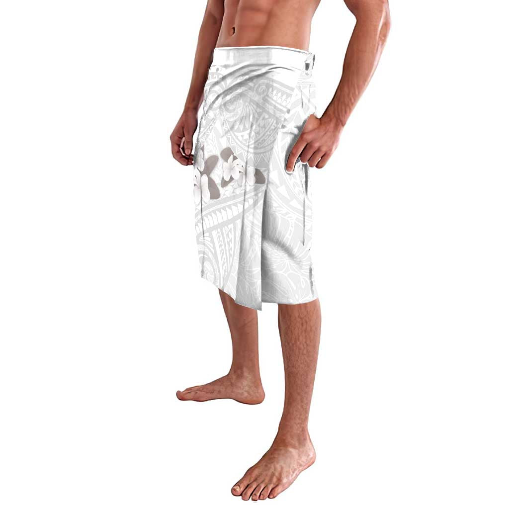 White Polynesia Lavalava Tribal Pattern Tropical Frangipani LT14 - Polynesian Pride