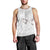 White Polynesia Men Tank Top Tribal Pattern Tropical Frangipani