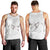 White Polynesia Men Tank Top Tribal Pattern Tropical Frangipani