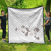 White Polynesia Quilt Tribal Pattern Tropical Frangipani