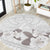 White Polynesia Round Carpet Tribal Pattern Tropical Frangipani