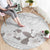 White Polynesia Round Carpet Tribal Pattern Tropical Frangipani