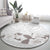 White Polynesia Round Carpet Tribal Pattern Tropical Frangipani