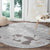 White Polynesia Round Carpet Tribal Pattern Tropical Frangipani