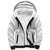 White Polynesia Sherpa Hoodie Tribal Pattern Tropical Frangipani