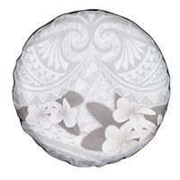 White Polynesia Spare Tire Cover Tribal Pattern Tropical Frangipani LT14 - Polynesian Pride