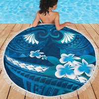 Blue Polynesia Beach Blanket Tribal Pattern Tropical Frangipani LT14 - Polynesian Pride