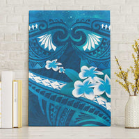 Blue Polynesia Canvas Wall Art Tribal Pattern Tropical Frangipani LT14 Without Frame Blue - Polynesian Pride