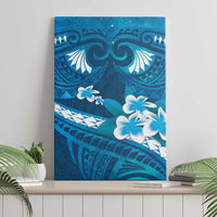 Blue Polynesia Canvas Wall Art Tribal Pattern Tropical Frangipani LT14 - Polynesian Pride