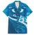 Blue Polynesia Family Matching Off Shoulder Maxi Dress and Hawaiian Shirt Tribal Pattern Tropical Frangipani