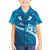 Blue Polynesia Family Matching Puletasi and Hawaiian Shirt Tribal Pattern Tropical Frangipani