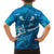 Blue Polynesia Family Matching Tank Maxi Dress and Hawaiian Shirt Tribal Pattern Tropical Frangipani