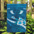 Blue Polynesia Garden Flag Tribal Pattern Tropical Frangipani
