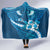 Blue Polynesia Hooded Blanket Tribal Pattern Tropical Frangipani