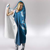 Blue Polynesia Hooded Blanket Tribal Pattern Tropical Frangipani LT14 - Polynesian Pride